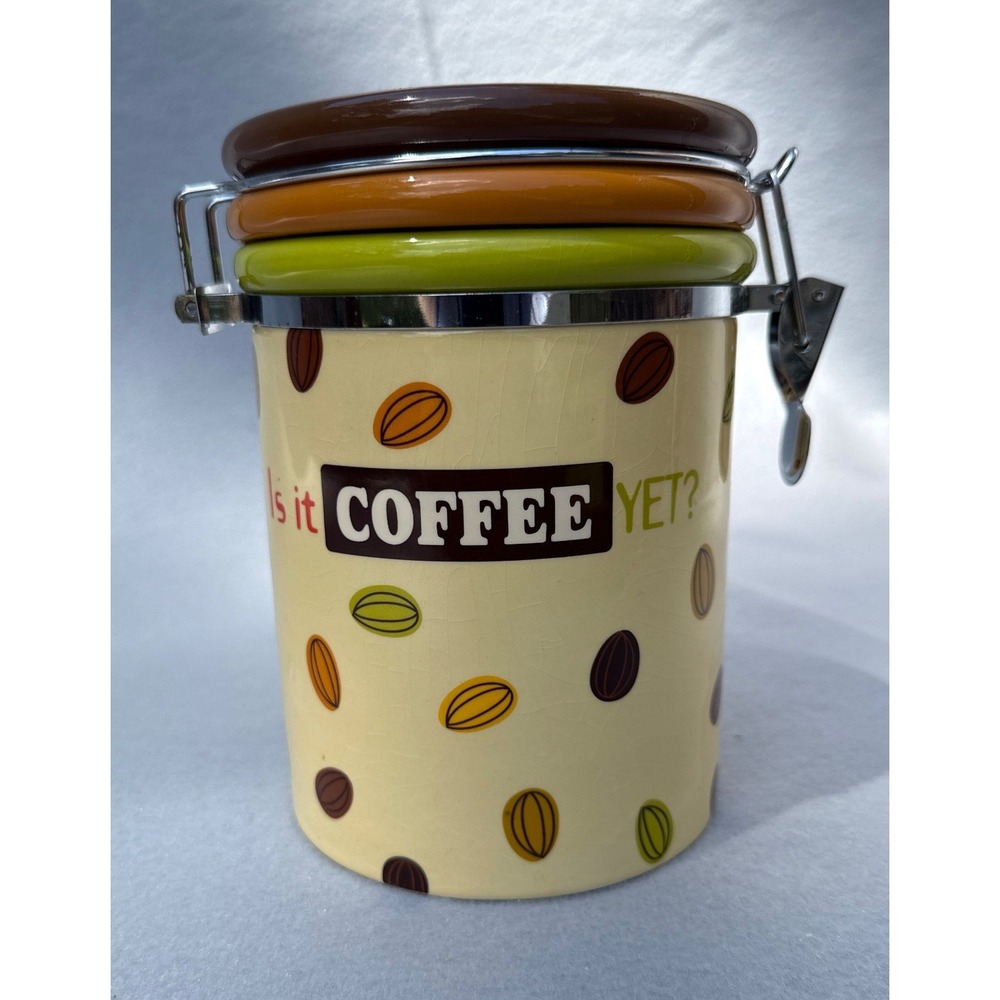 Cracker Barrel Coffee Canister Wendy Bentley Cream Ceramic Jar Cookies Treats